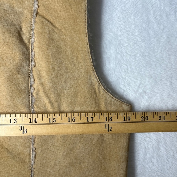 NWT Express Leather Sherpa Deadstock Two Way Zip Vest Y2K Sz M Bratz Ski Warm - Picture 6 of 12